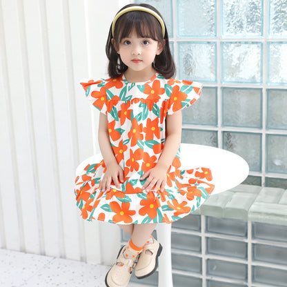 Girls' Cartoon Print Dress