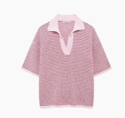 Loose Knitted Top High Waist Knit Shorts Suit