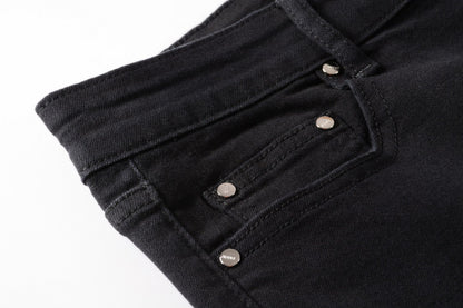 Color Print Black White Trousers Skull Graffiti