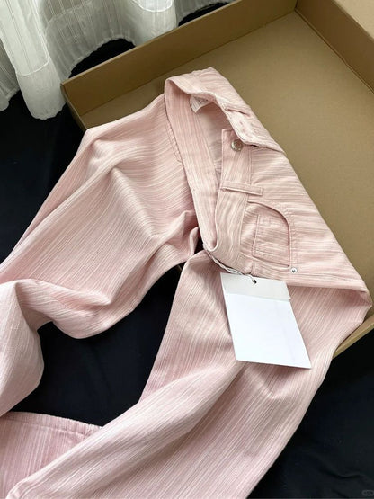 Striped Wide Leg Jeans Women's High Waist