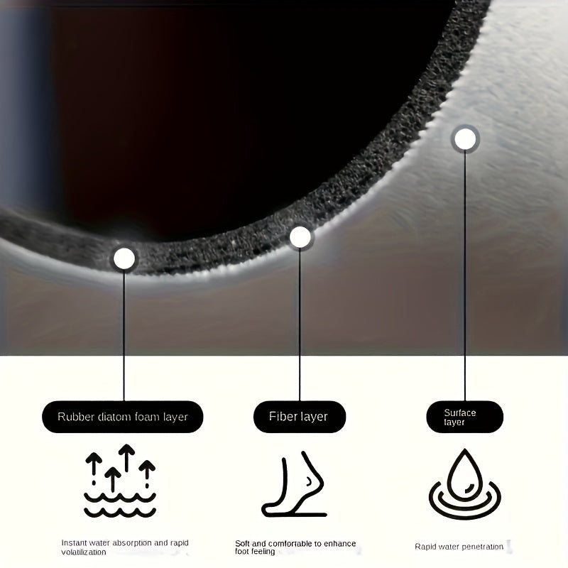 Quick-Dry Diatomite Bath Mat With Clover Design, Non-Slip Absorbent Bathroom Rug 50x80cm