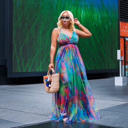 Digital Printing European And American Fashion Style Large Swing Dress Women's Clothing