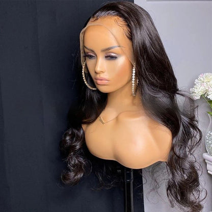 Black Large Wave Chemical Fiber Front Lace Long Curly Hair