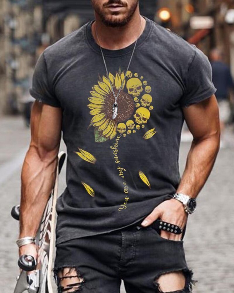 Men's Casual Stars And Stripes Short Sleeve