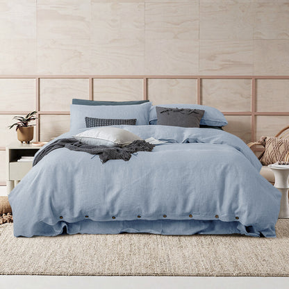 Washed Pure Linen Bed Sheet Quilt Cover Four-piece Set