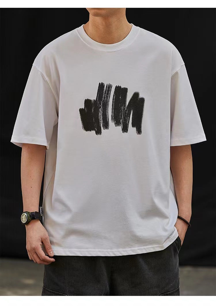 Heavy Japanese Short-sleeved T-shirt 100 Cotton Coat