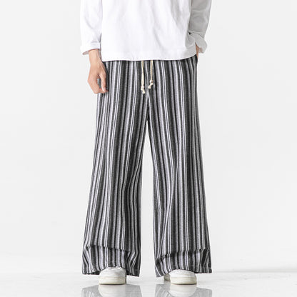 Vintage Stripe Loose Straight Mopping Pants