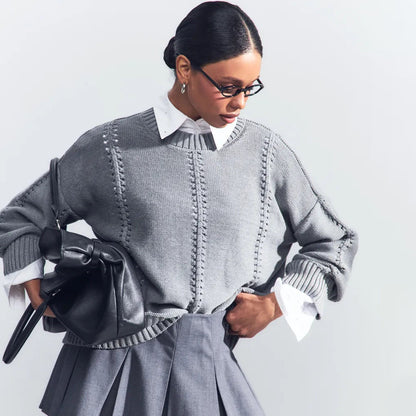 Loose Round Neck Idle Style Sweater