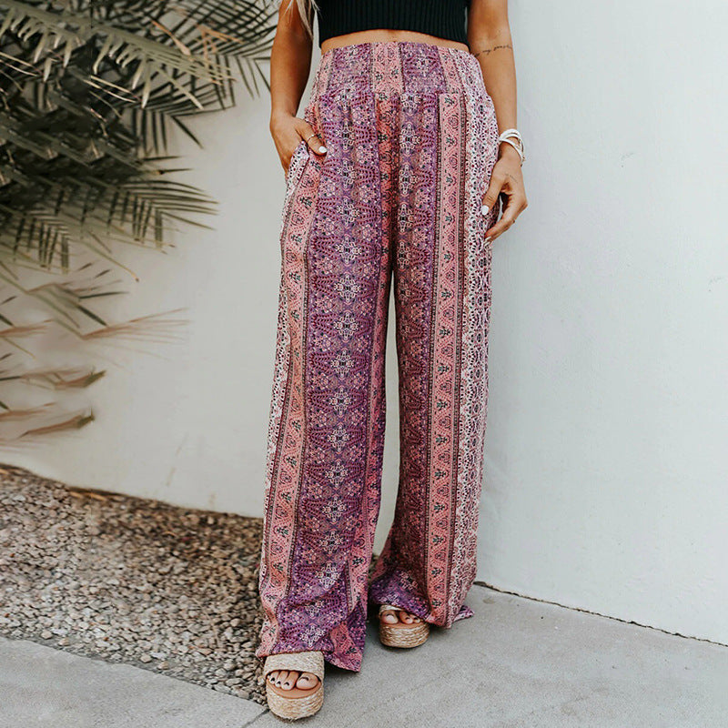 Women's New Ethnic Print Long Pants