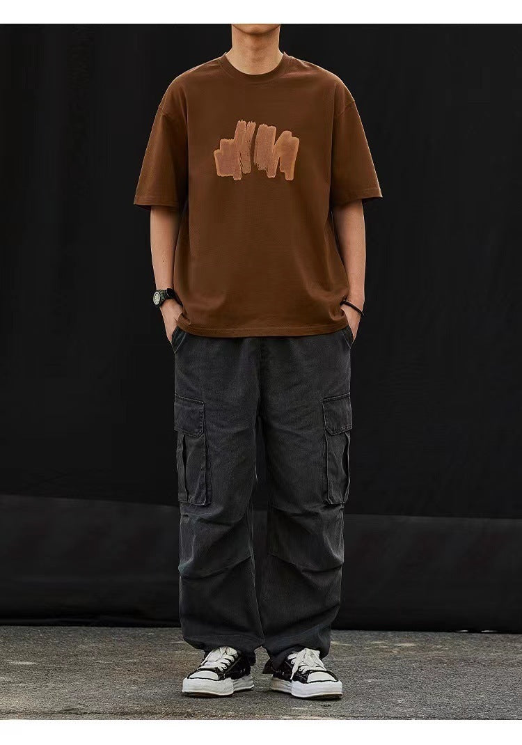 Heavy Japanese Short-sleeved T-shirt 100 Cotton Coat