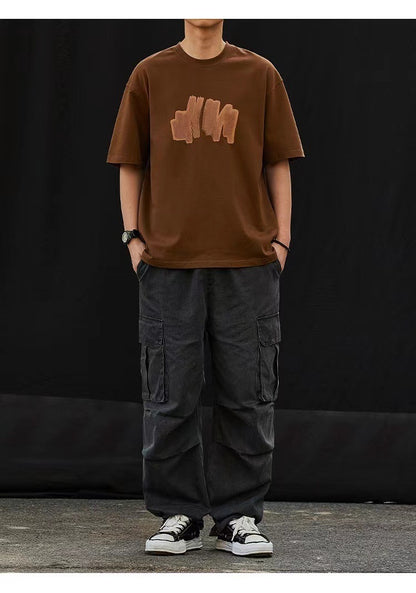 Heavy Japanese Short-sleeved T-shirt 100 Cotton Coat