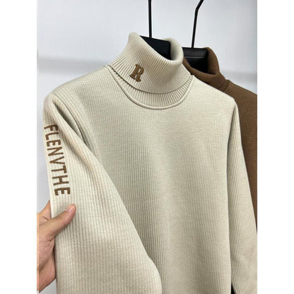 Fleece-lined Thickened Slim Fit Bottoming Shirt Men's Warm Top