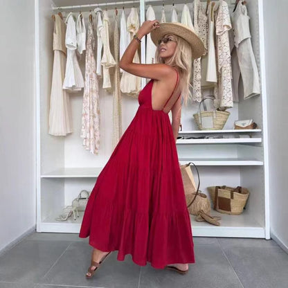 European And American Summer Sexy Fashion Suspenders Stitching Dress Women