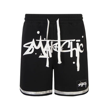 Gothic Lettered Casual Shorts For Men And Women