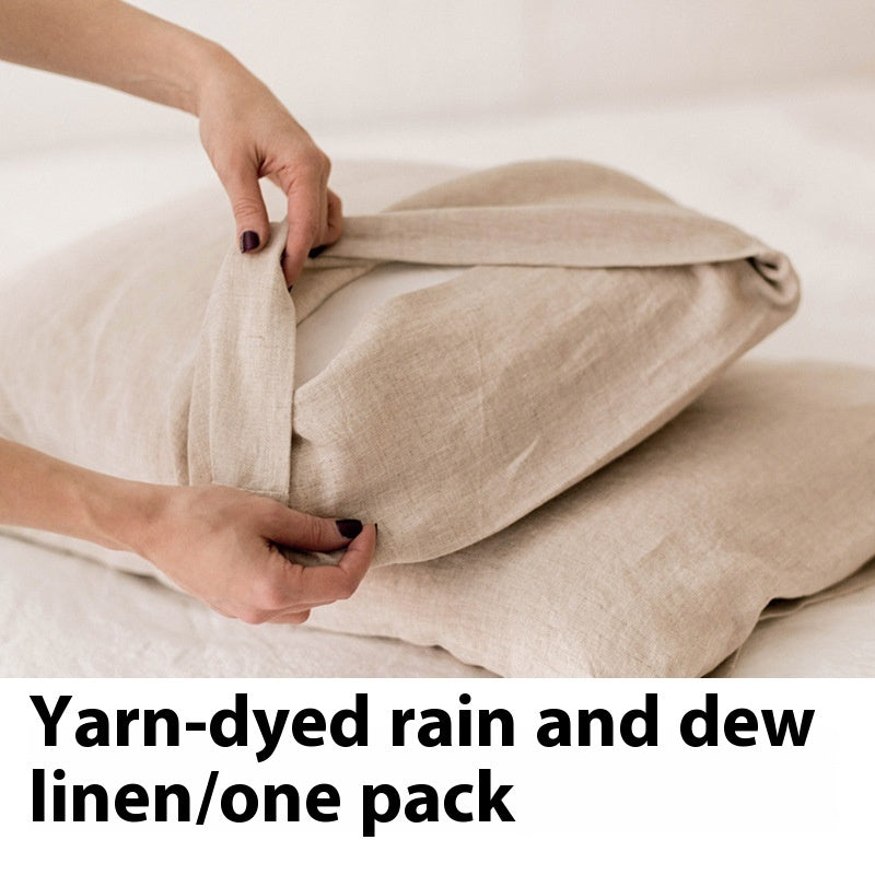 Ins Style Solid Color Linen Pillowcase Rectangular Envelope One-pair Package Thick Plain Pillow Case One Piece Dropshipping