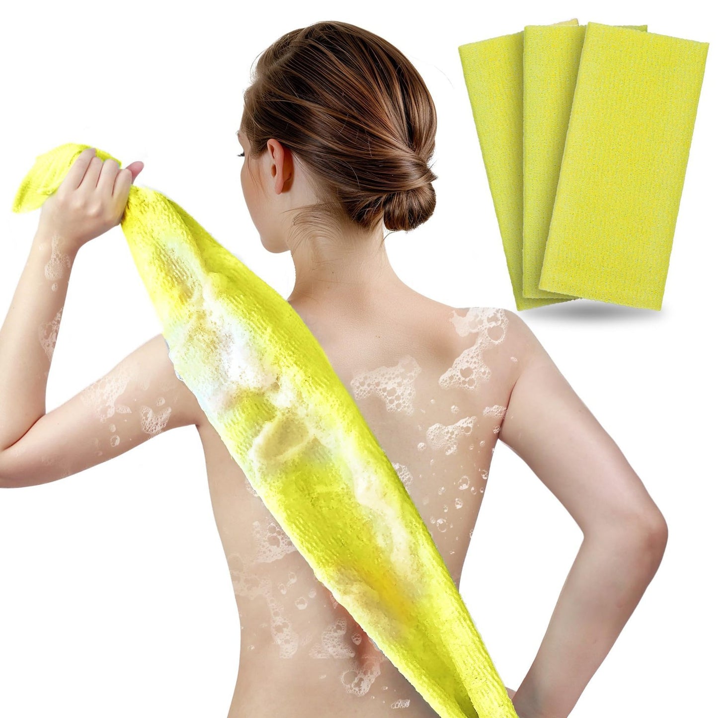 Exfoliating Cleaning Brush Back Rubbing Bath Towel