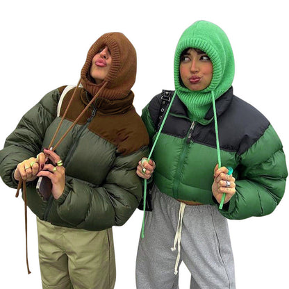 Women's Jacket Tide Contrast Color Cotton Clothing