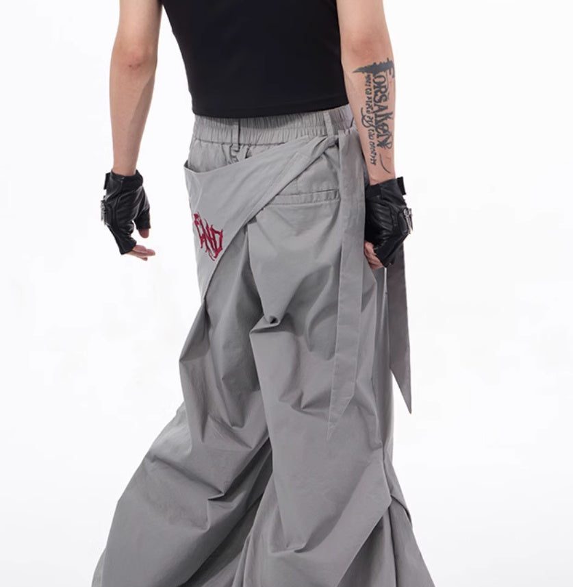 Summer Niche Accumulation Wide-leg Pants Boys Function Pants