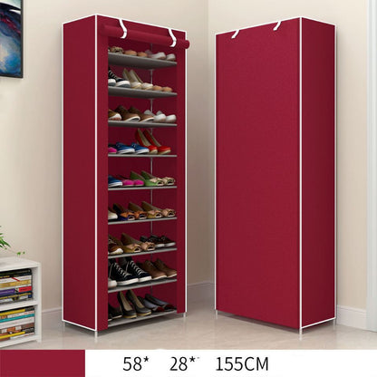 Cloth Shoe Cabinet Student Dormitory Bedroom Storage Shoe Rack Door Multi-layer Assembly Simple