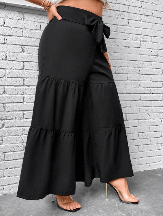 Women's Plus Size Stitching Wide Leg Pants