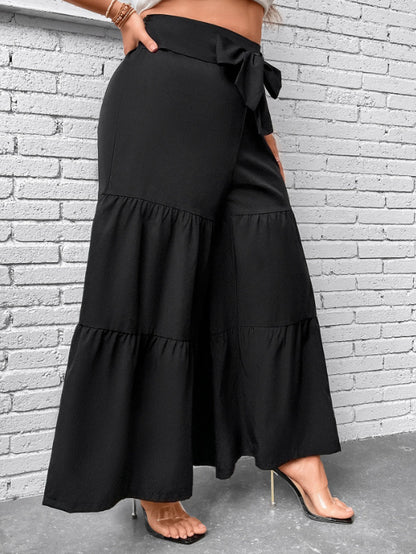 Women's Plus Size Stitching Wide Leg Pants