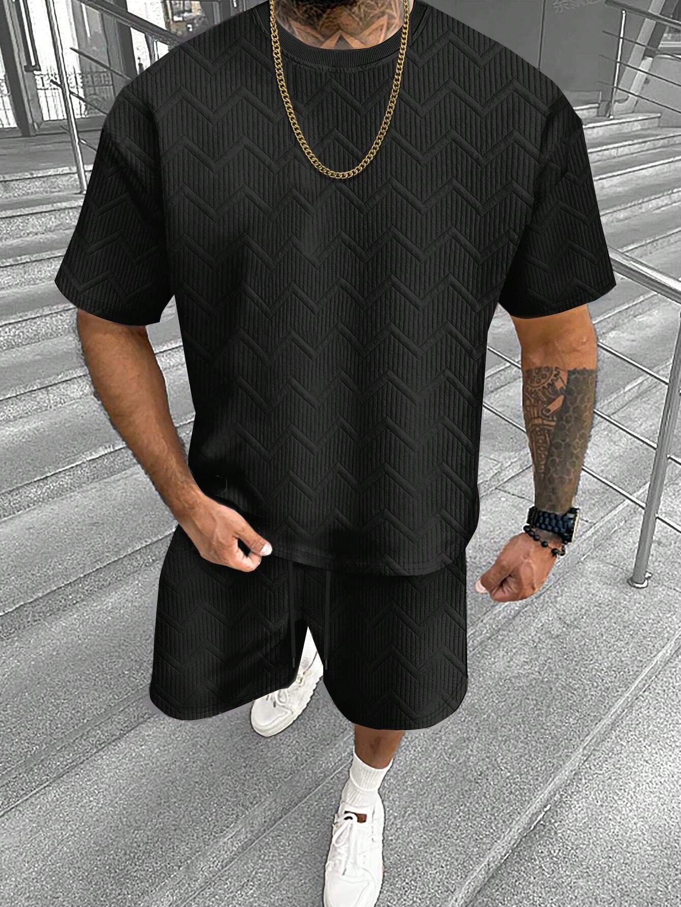 Men's Short Sleeve Shorts Simple Comfortable Cool Suit