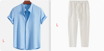 Short Sleeve Loose Shirt Top Summer Mens Clothing