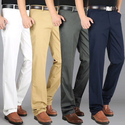 Men's Casual Elastic Cotton High Waisted Loose Pants