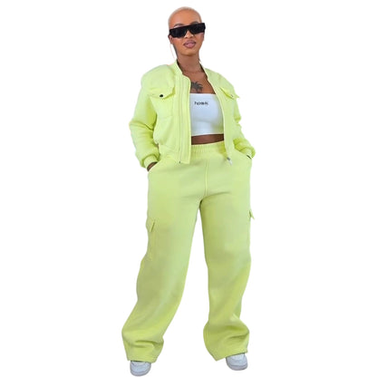 Women's Multi-Pocket Pants Sports Leisure Suit