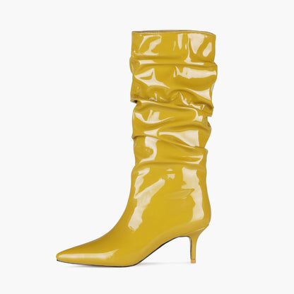 Autumn New Stiletto High Heel Fashion Pleated Boots High Boots