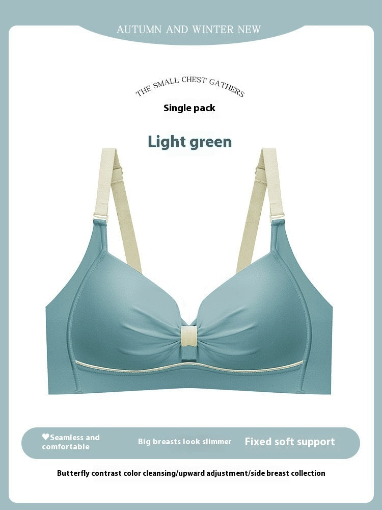 Women's Seamless And Steel Gathered Breathable Bra