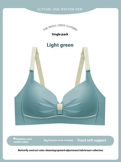 Women's Seamless And Steel Gathered Breathable Bra