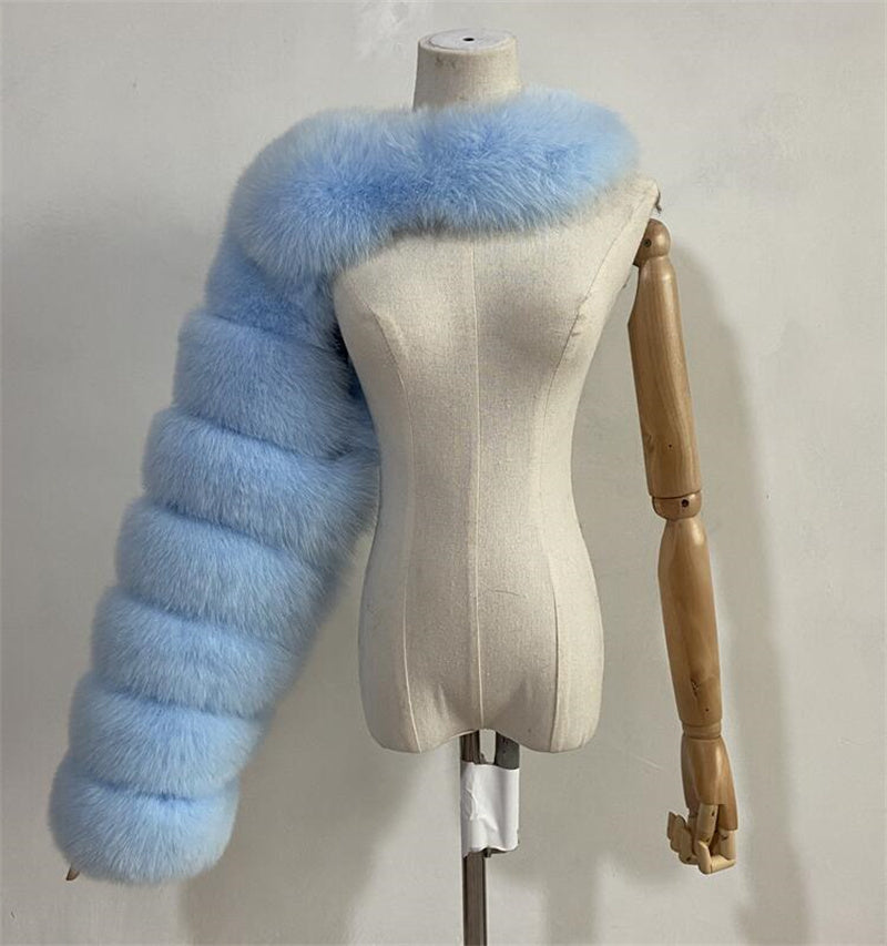 Women's Solid Color Fashion Warm Faux Fur Jacket