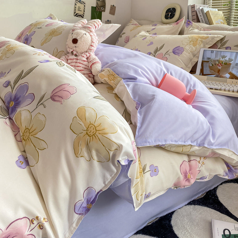 Washed Cotton Student Dormitory Bed Quilt Cover