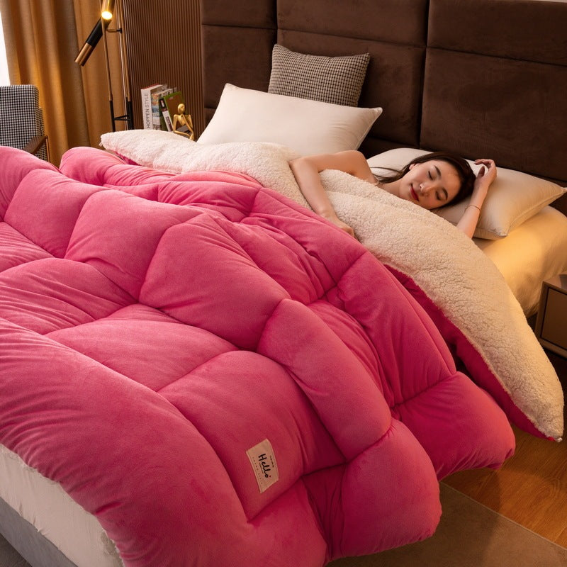 Thickened Milk Fiber Quilt Double-sided Velvet Warm Thickened Duvet Insert