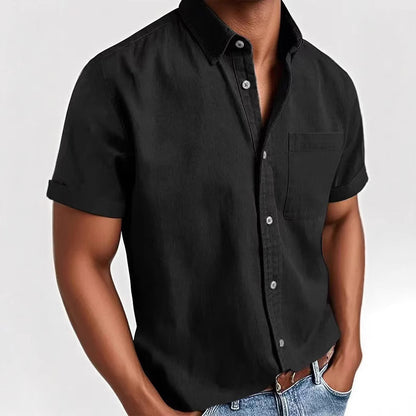 Single-breasted Shirt Men's Short Sleeve